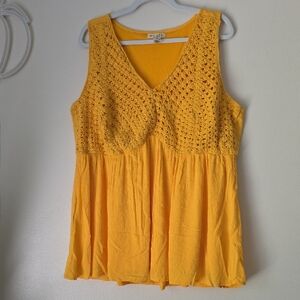 Yellow Crochet Tank Top